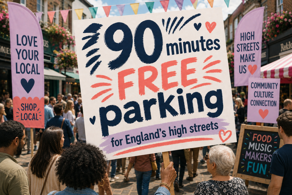 National Campaign Calls for 90 Minutes' Free Parking After Retailers and Consumers Unite Behind the Same Solution